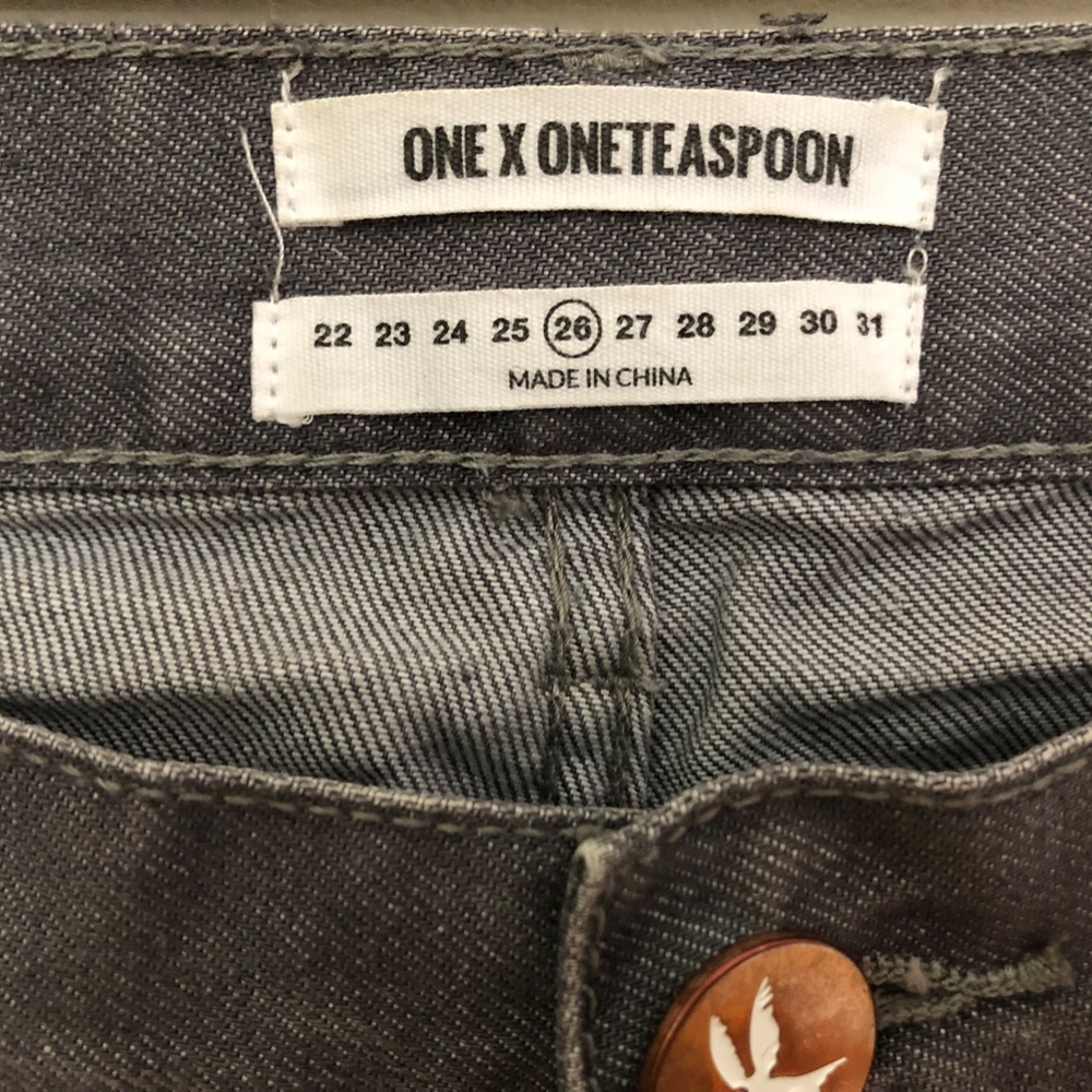 One by One Teaspoon Grey Ripped Jeans - Picture 2 of 4